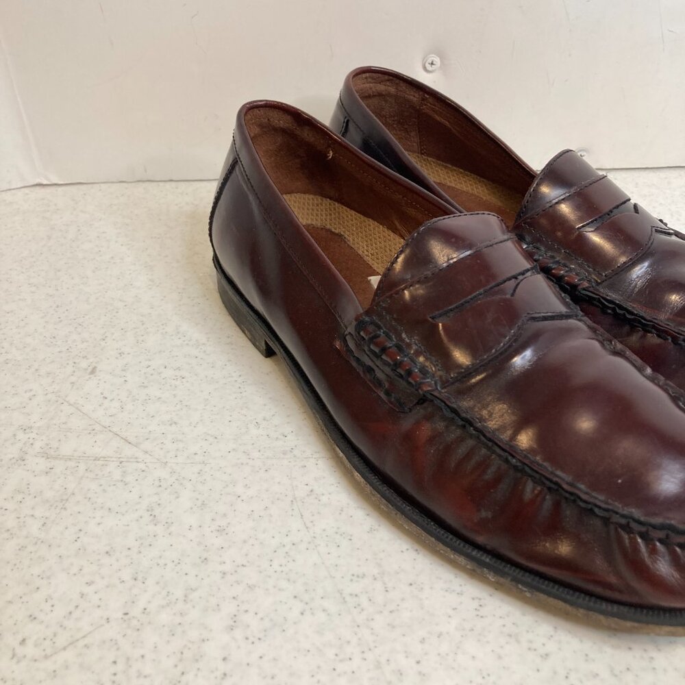 JOHNSTON AND MURPHY LEATHER BURGUNDY LOAFERS SIZE 11.5 - Picture 4 of 6